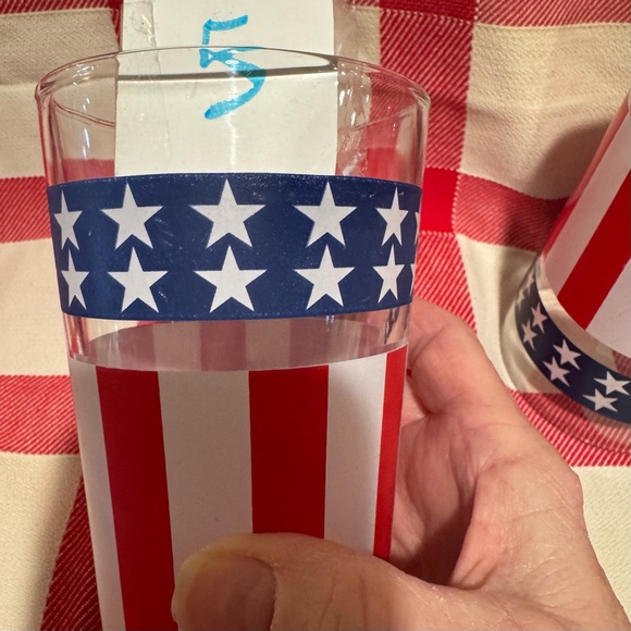 Patriotic Star and Stripe Glass Set of Libby-like Drinking Glasses - Picture 8 of 14